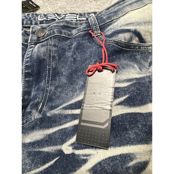 New Level 1 Denim Men's Slim Straight Jeans Sz 40x32 Blue Hip Streetwear Grunge - Picture 11 of 11